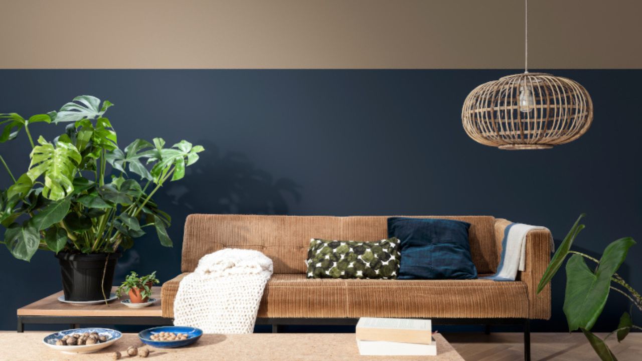 Half-and-Half paint in living room Wall Design