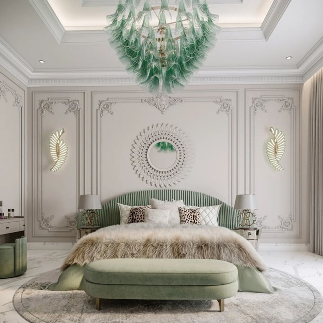 Olive Theme bedroom interior Designing